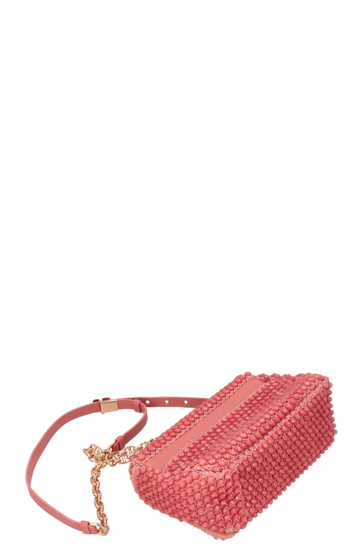 CHRISTIAN DIOR Beaded Caro Bag Coral