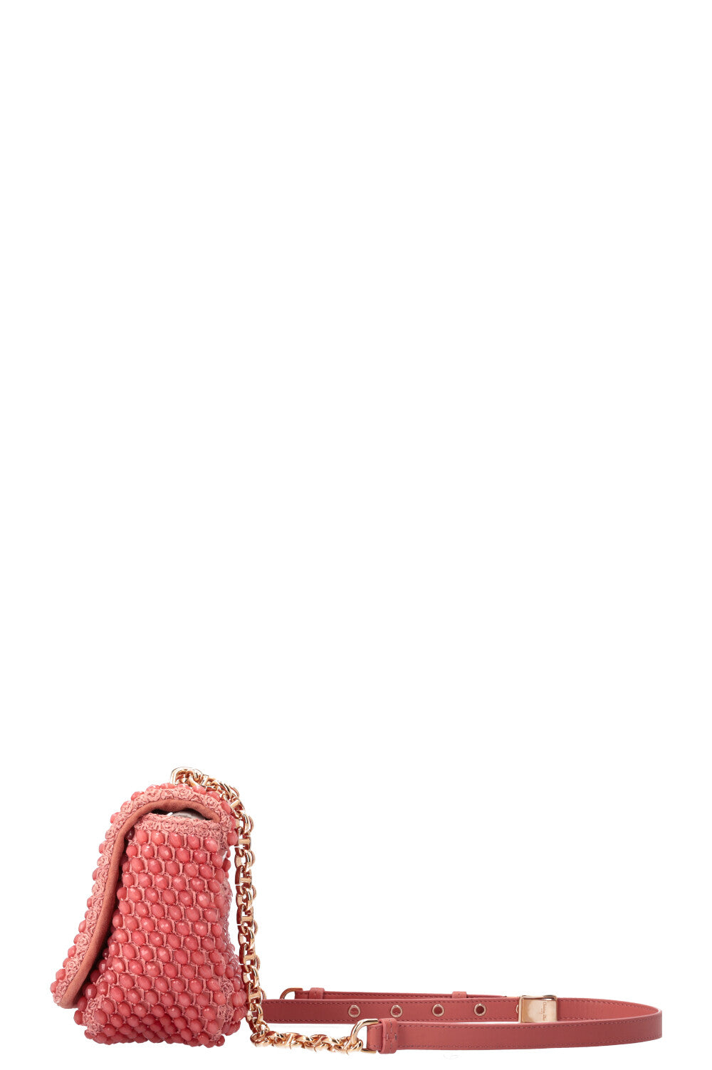 CHRISTIAN DIOR Beaded Caro Bag Coral