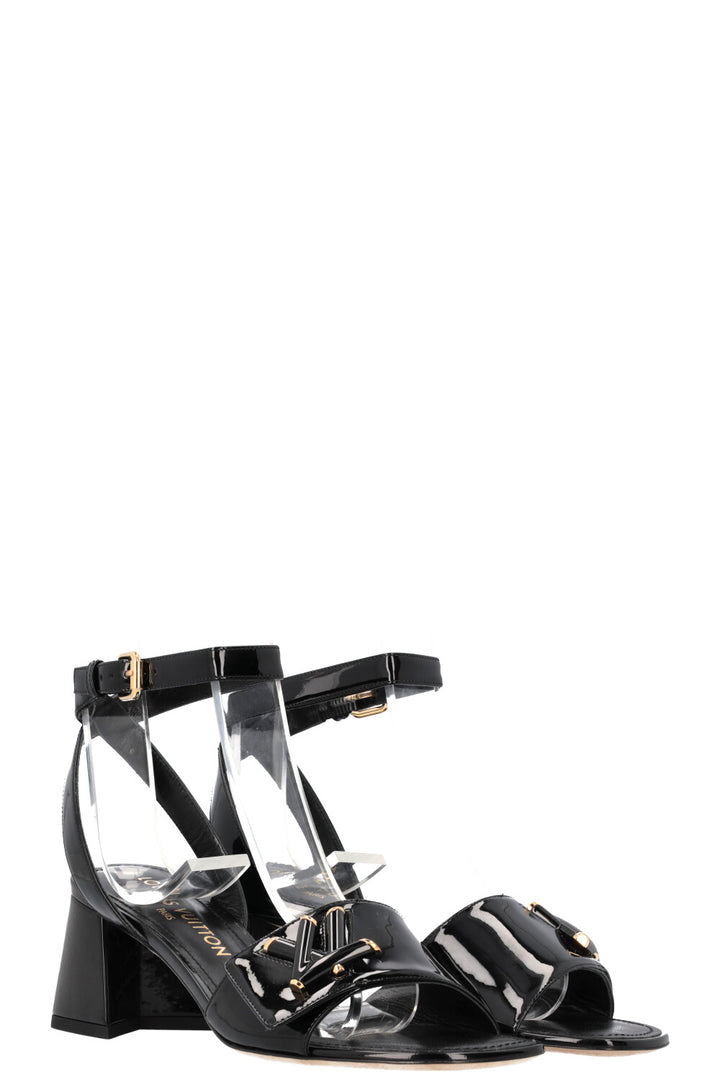 LOUIS VUITTON Shake Sandal Black Patent