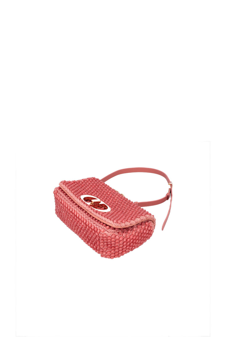 CHRISTIAN DIOR Beaded Caro Bag Coral