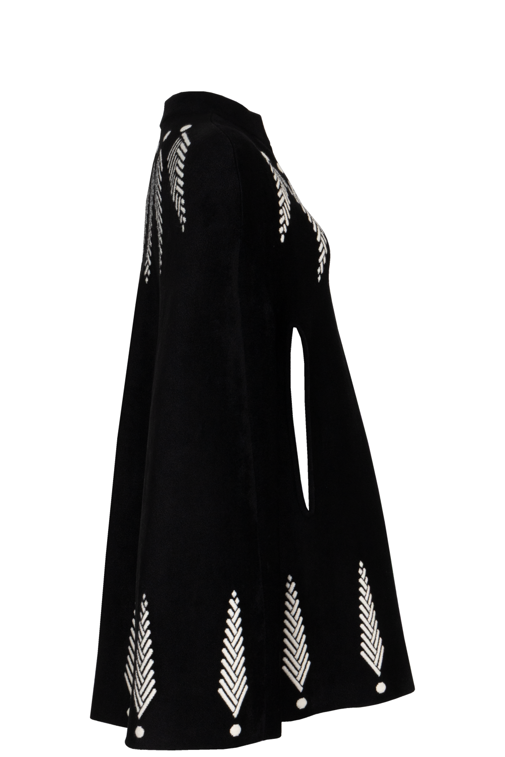 ALEXANDER MCQUEEN Cape Wool Black Ivory