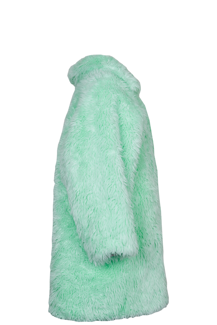 BALENCIAGA Faux Fur Coat Mint Green