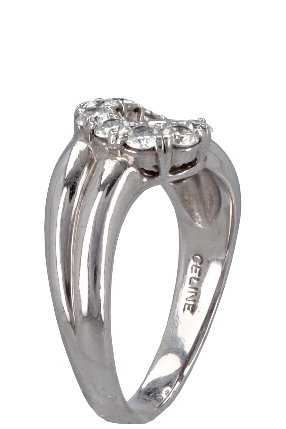 CELINE Macadam Design Triomphe Diamond Ring