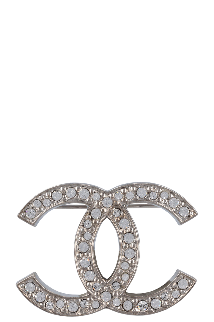 CHANEL 2012 Crystal CC Brooch