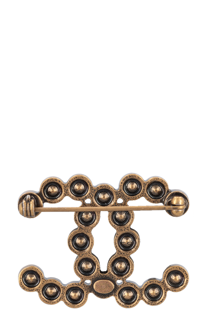 CHANEL 2020 CC Brooch Crystals Gold