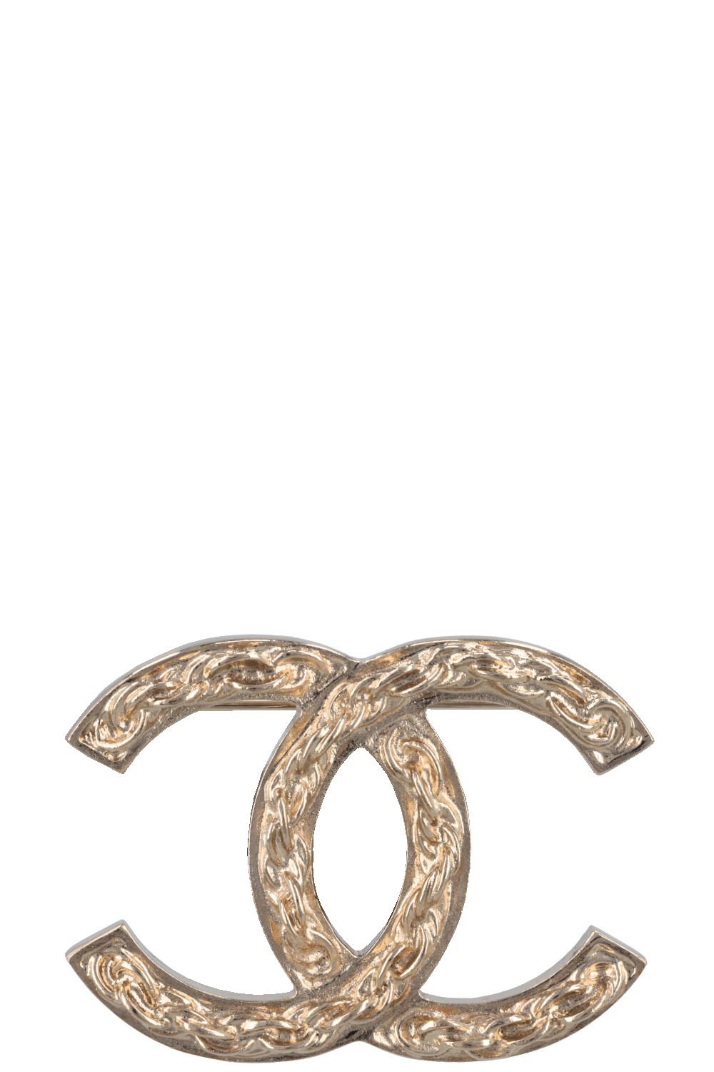 CHANEL Braided CC Brooch Gold