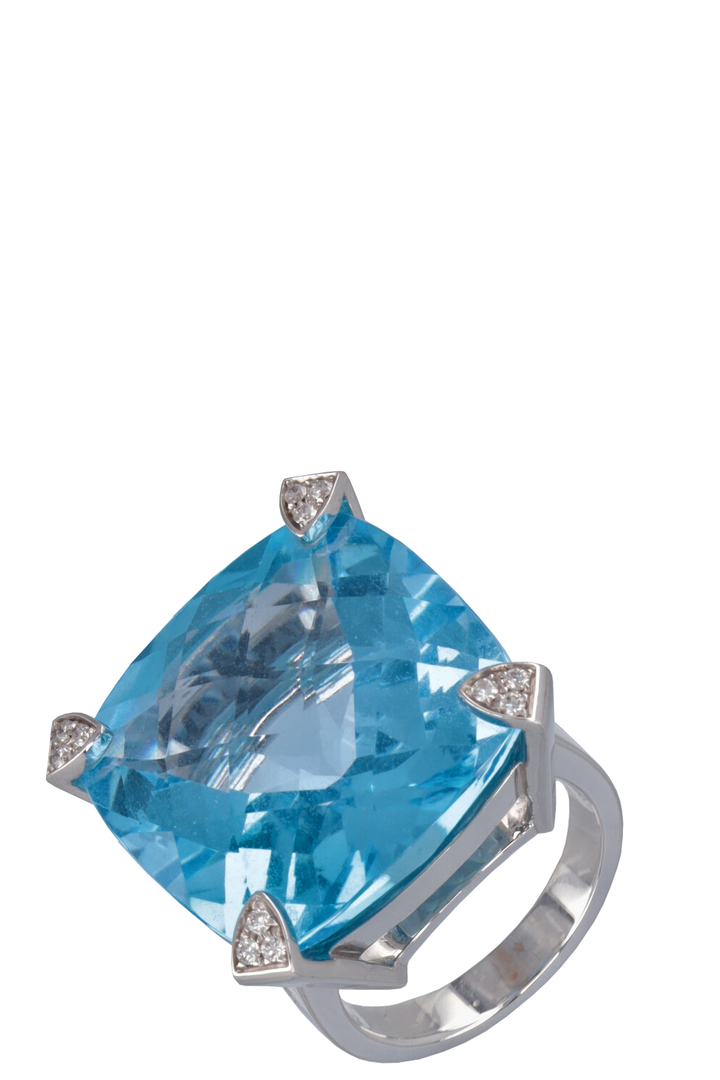 GARAVELLI Ring 18k White Gold Topaz