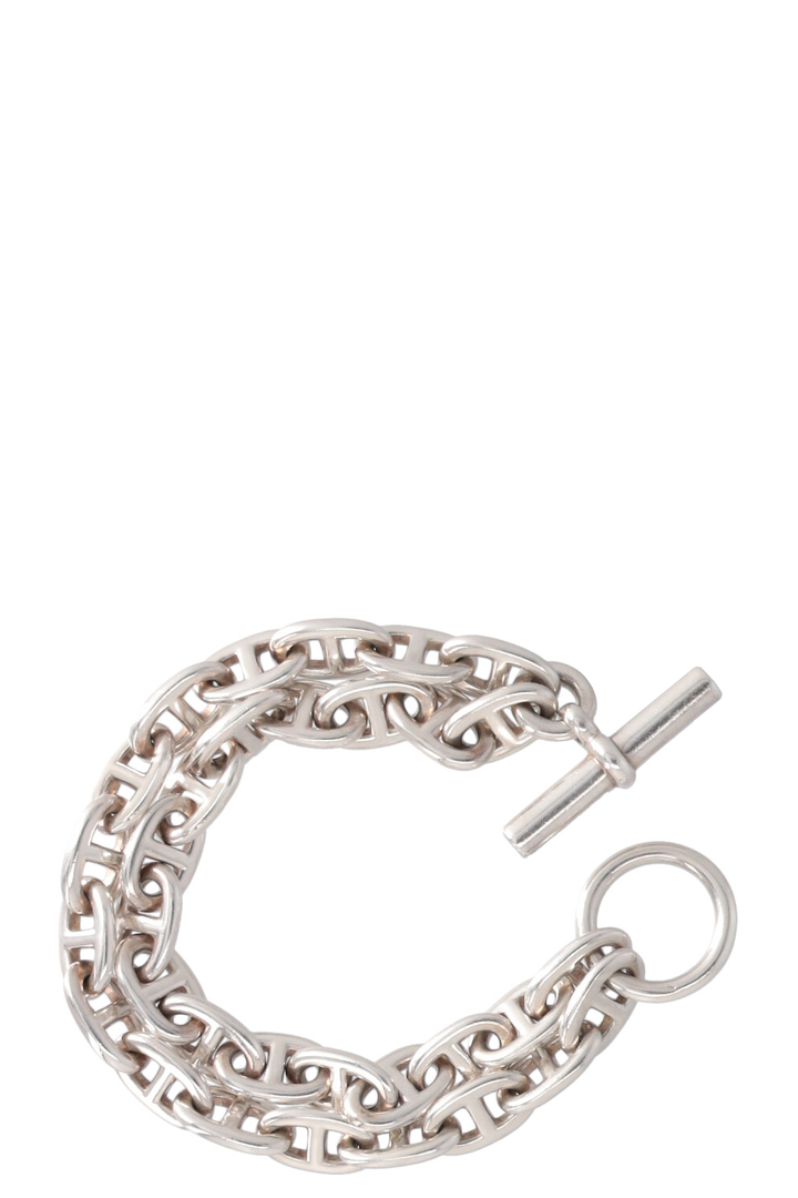 HERMÈS Double Chaîne d'Ancre Bracelet Silver