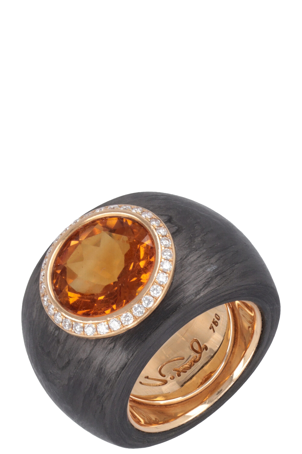 J.FRECH Ring Peridot Rosewood Diamonds