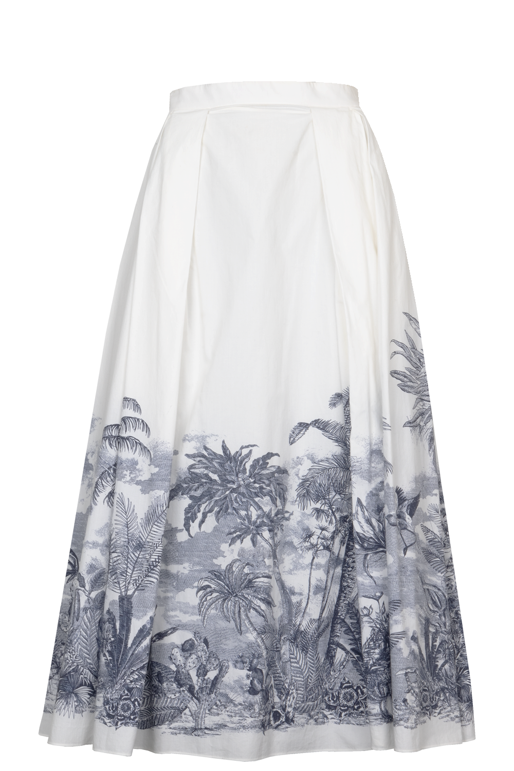 CHIRSTIAN DIOR Toile De Jouy Pleated Skirt White Blue