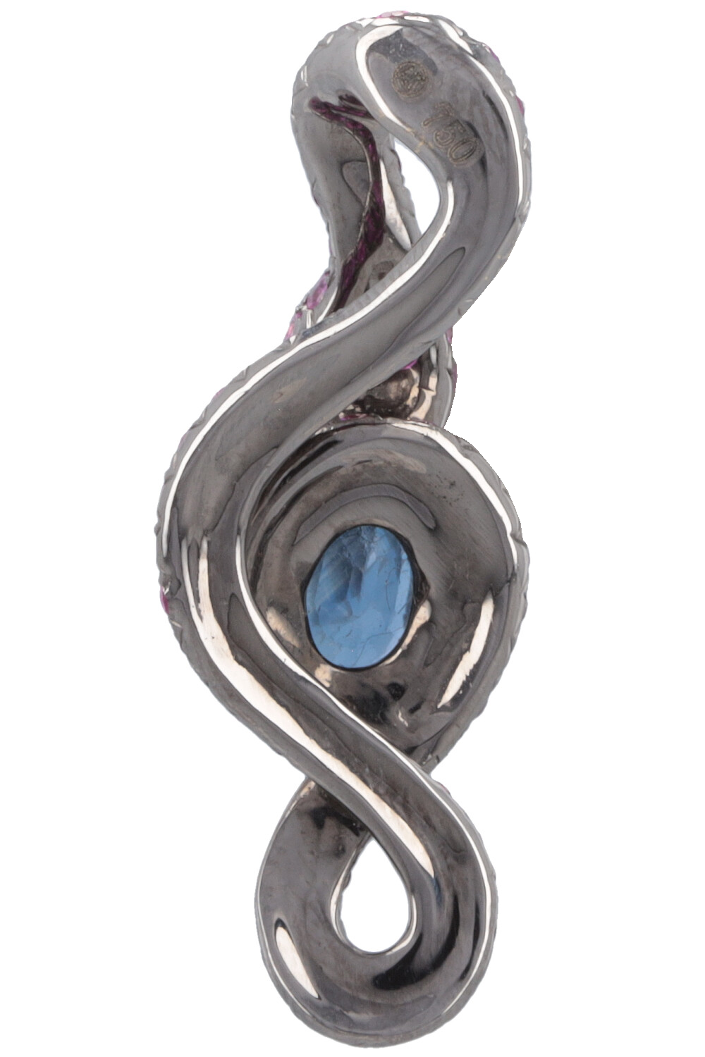 KURZ Snake Pendant White Gold Saphires