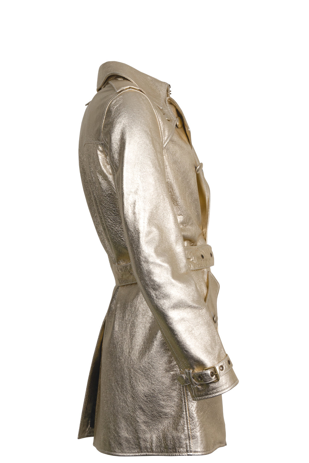 SAINT LAURENT Coat Leather Gold