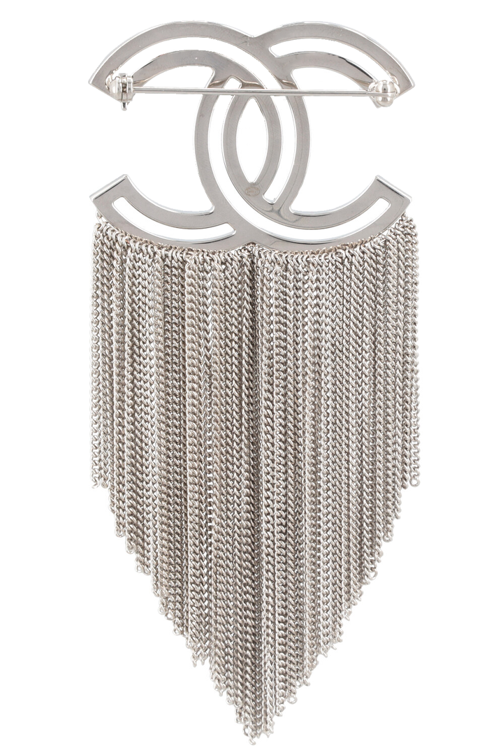 CHANEL 2015 Fringe Brooch Silver