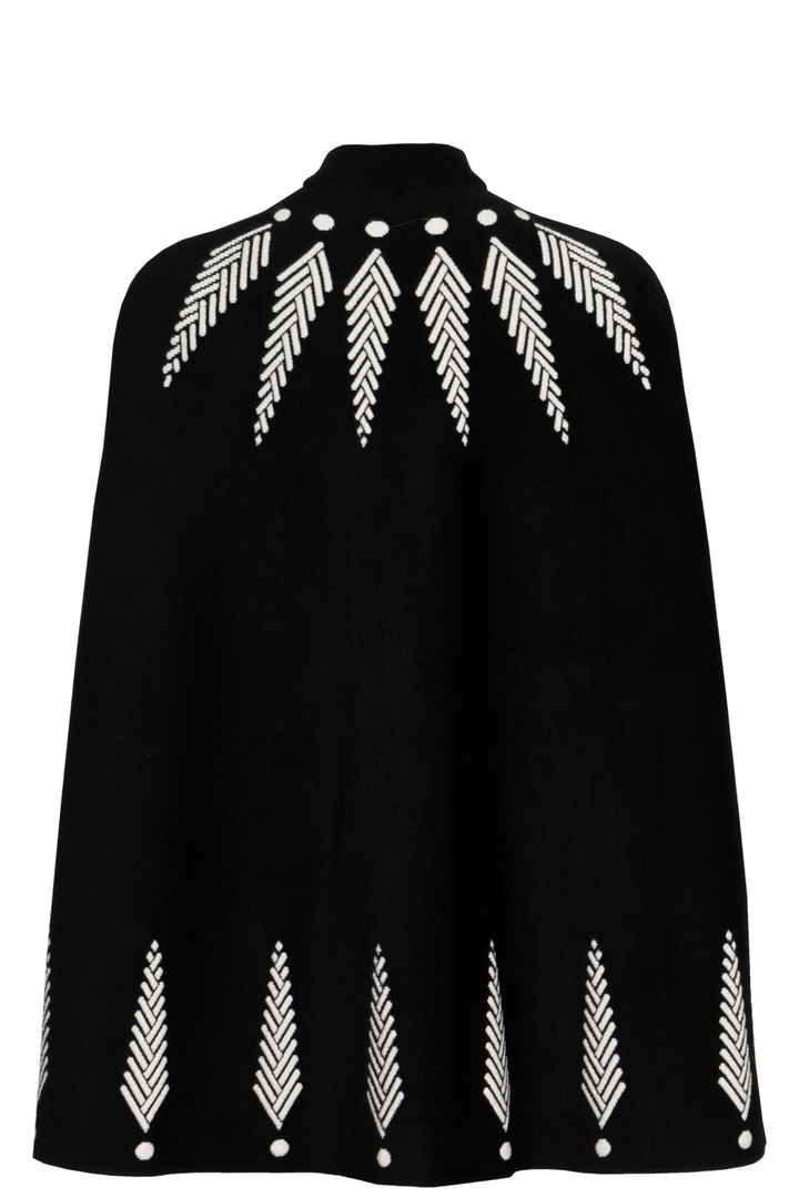 ALEXANDER MCQUEEN Cape Wool Black Ivory