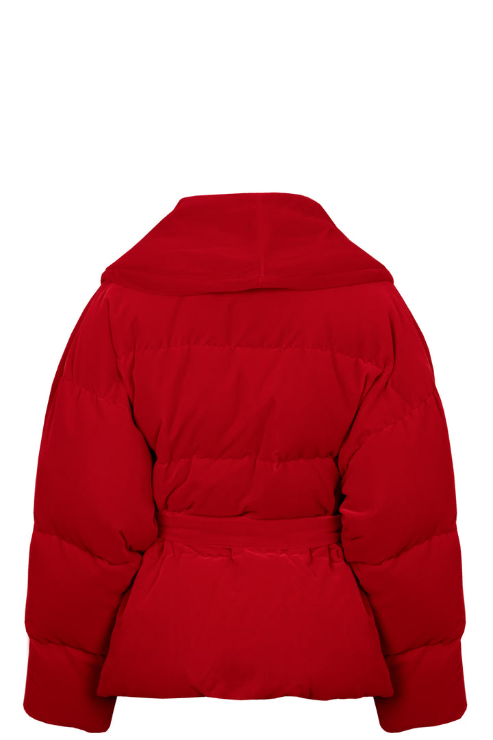 ALEXANDRE VAUTHIER Belted Down Jacket Velvet Red