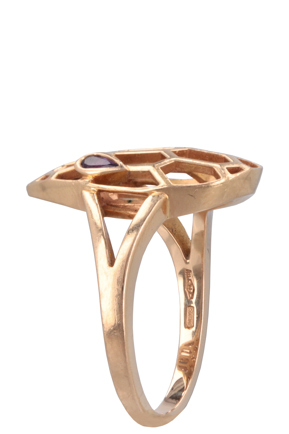 BULGARI Serpenti Cocktail Ring Rose Gold Amethyst