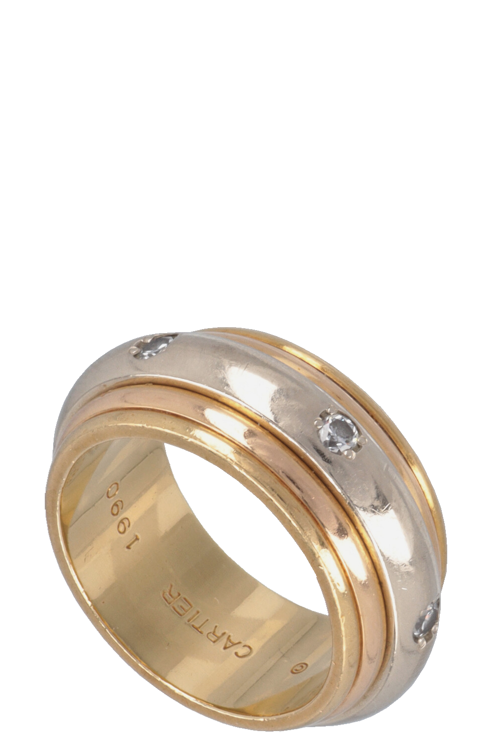 CARTIER 6 Diamonds Saturne Ring Yellow White Gold