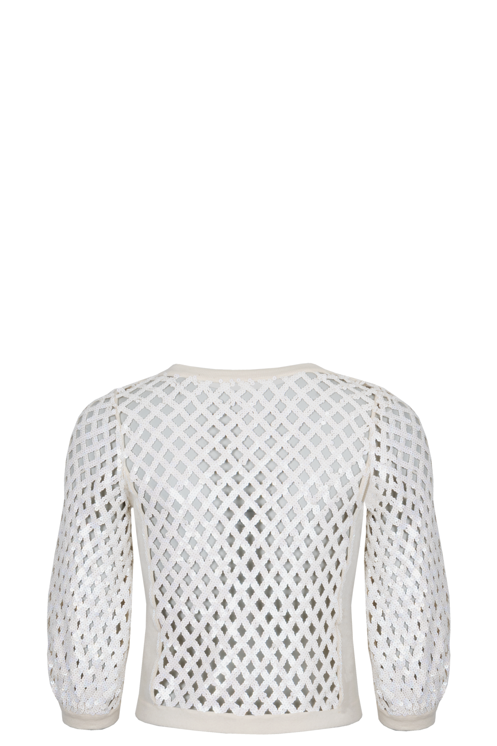 CHANEL Knit Jacket Cashmere Sequin Ivory