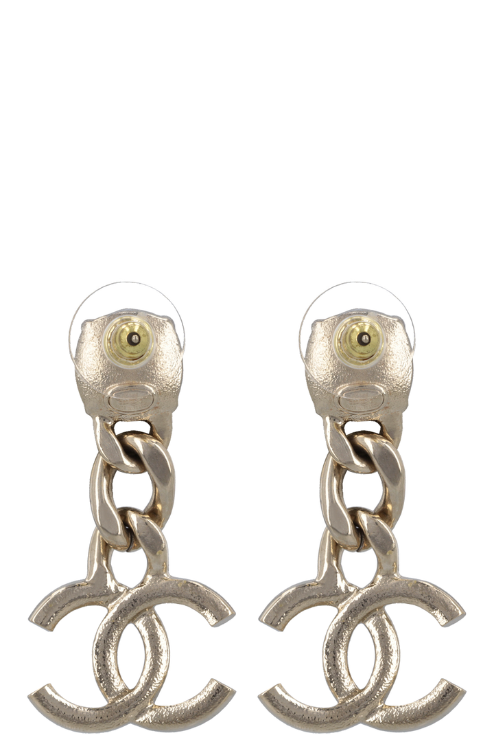 CHANEL 2023 CC Chain Earrings Gold