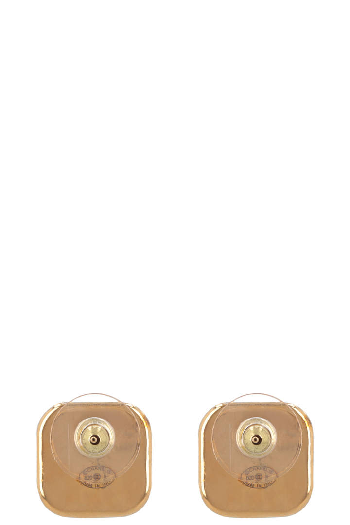 CHANEL CC Earrings Black Gold