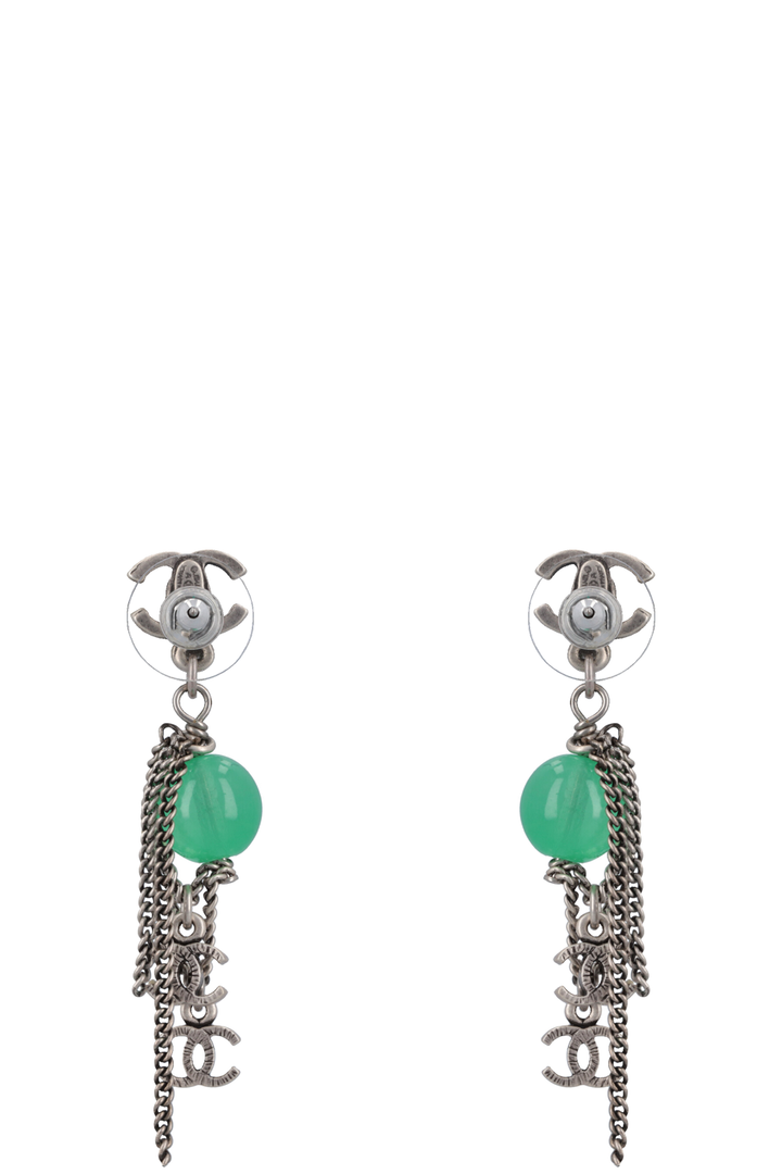 CHANEL Earrings Drop Turquoise