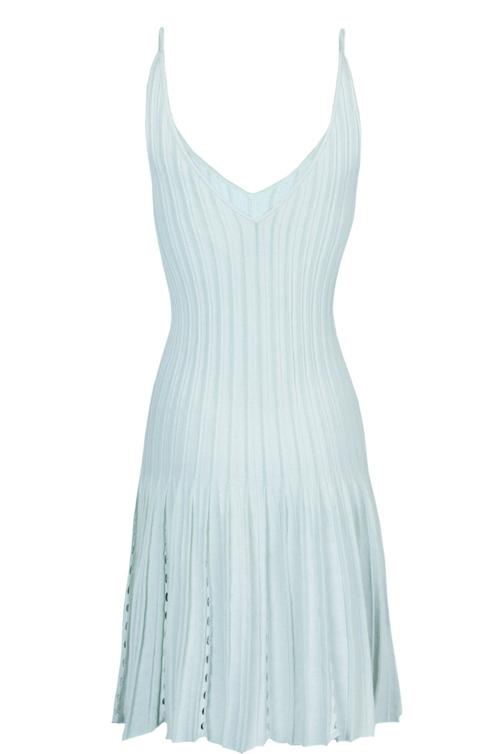 CHANEL Pearl Pleated Dress Mint