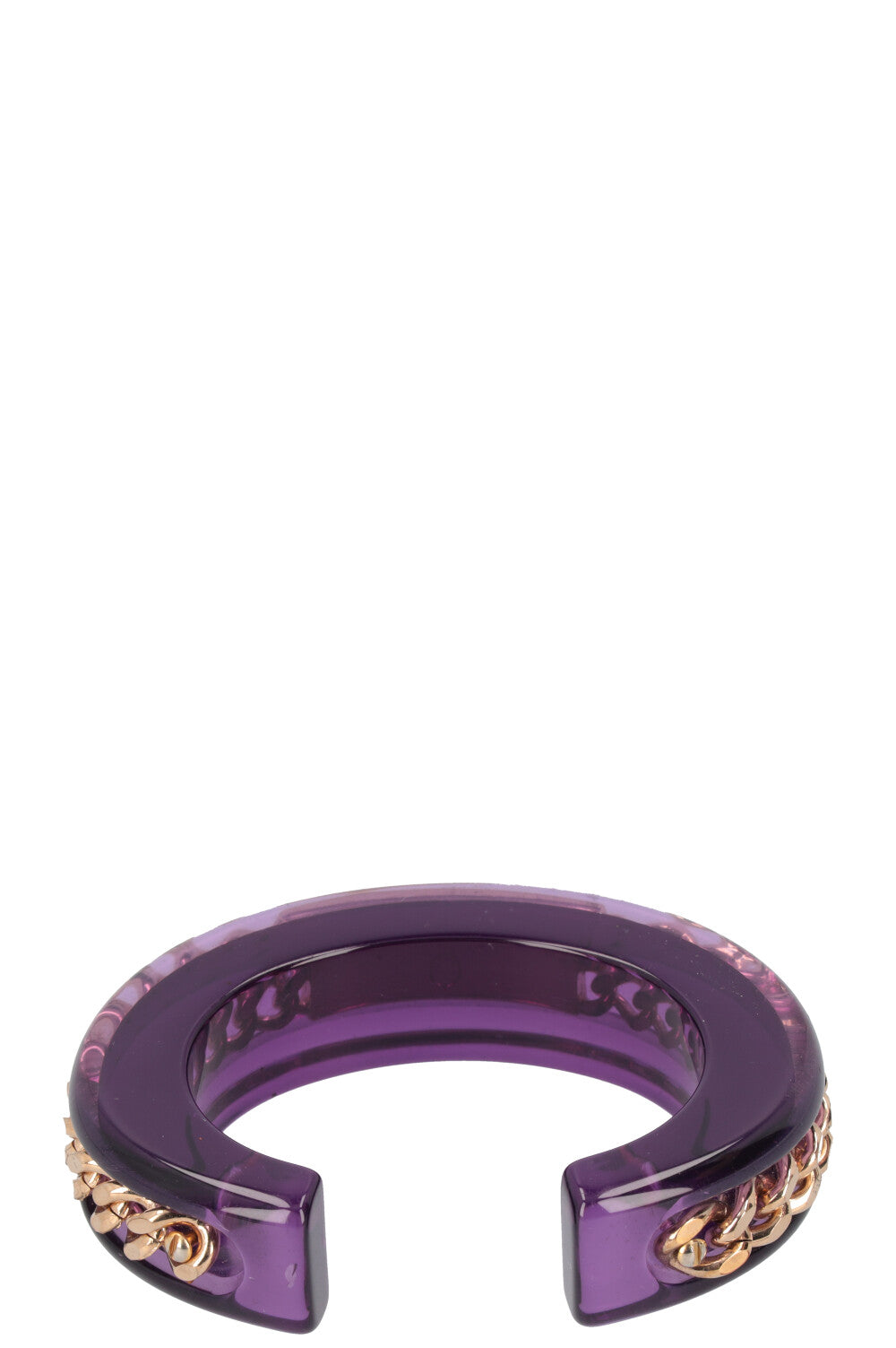 CHRISTIAN DIOR Lucite Chain Bracelt Purple Gold