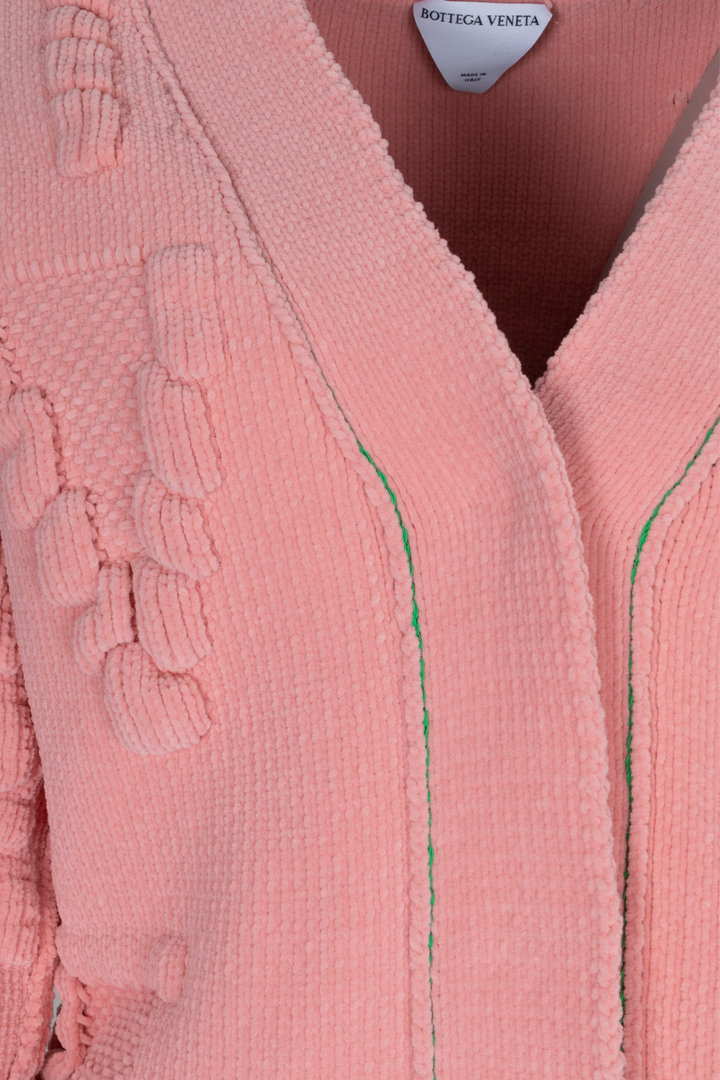 BOTTEGA VENETA Chenille Cardigan Rosa