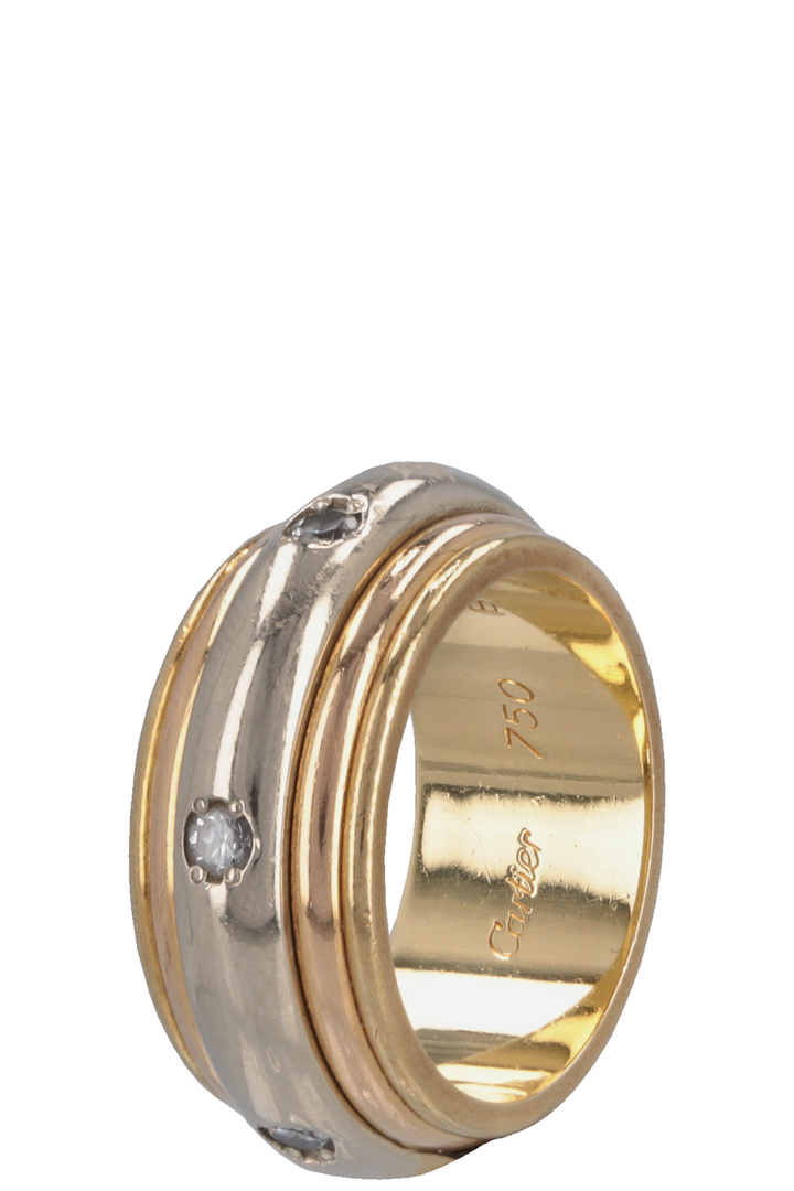 CARTIER 6 Diamonds Saturne Ring Yellow White Gold