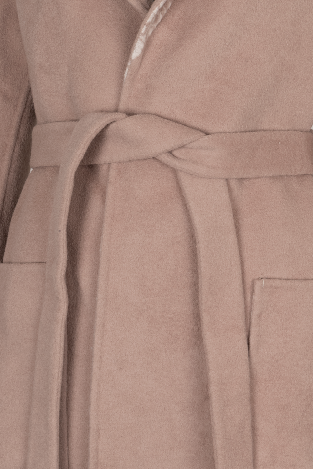 CHRISTIAN DIOR Belted Coat Wool Oblique Pink