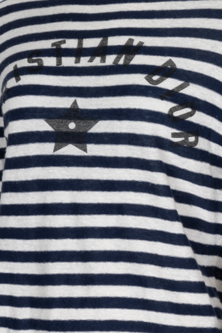 CHRISTIAN DIOR Logo Top Striped Blue White