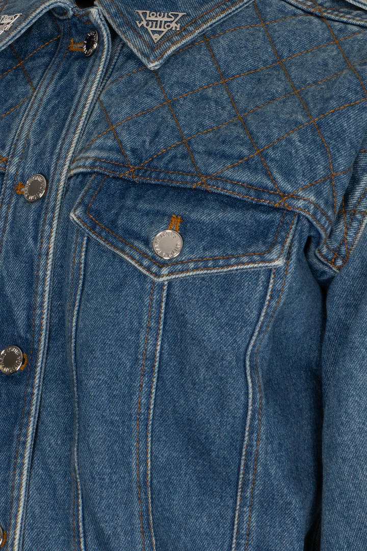 LOUIS VUITTON Denim Bomber Jacket Blue