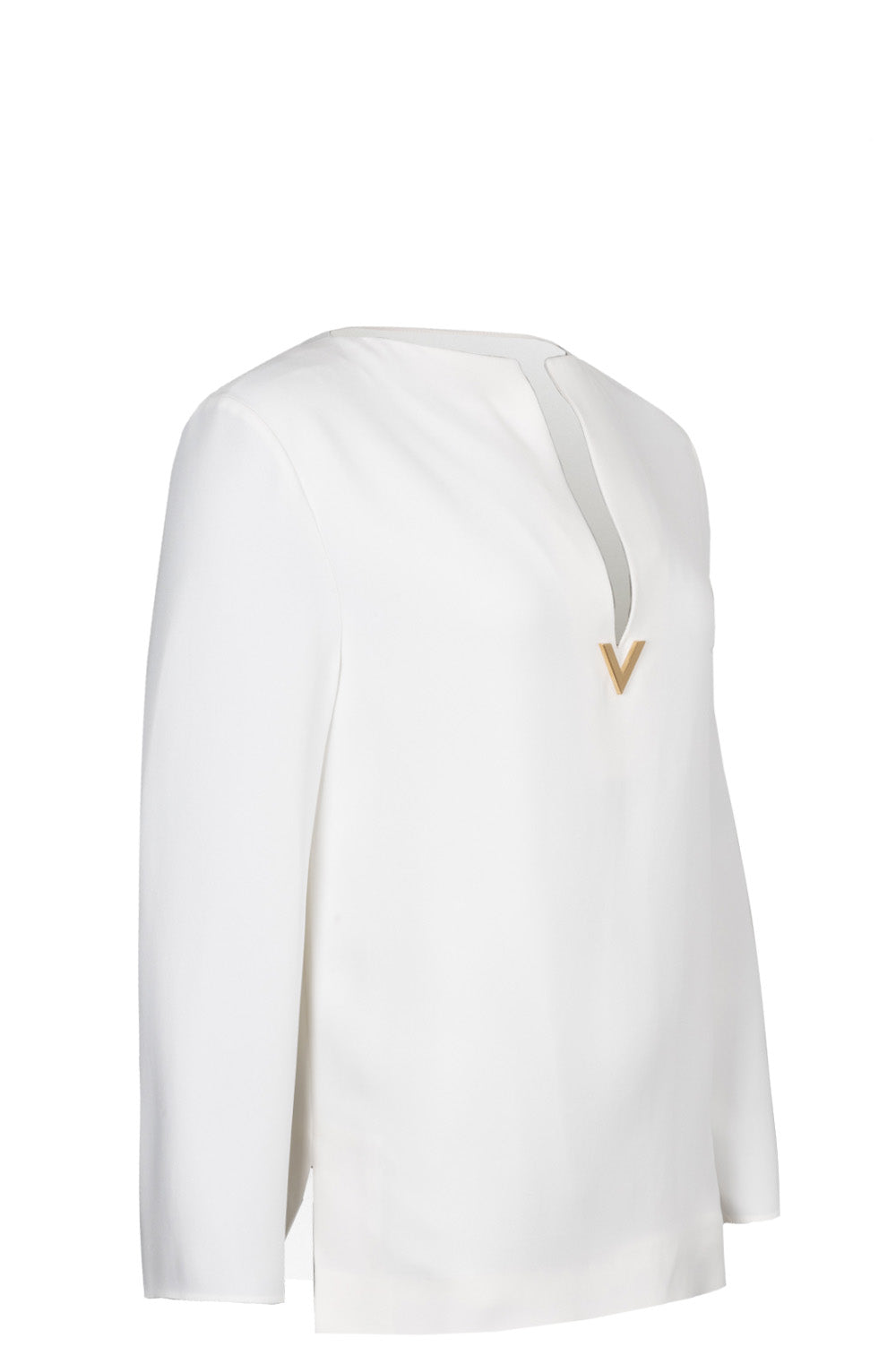 VALENTINO V Logo Top Silk Ivory