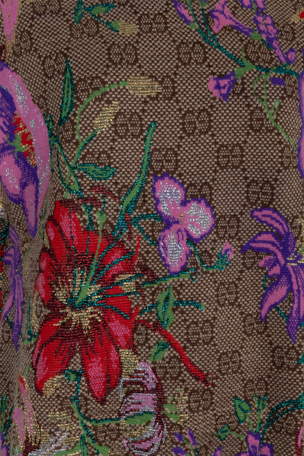 GUCCI Floral GG Knit Brown Multicolor