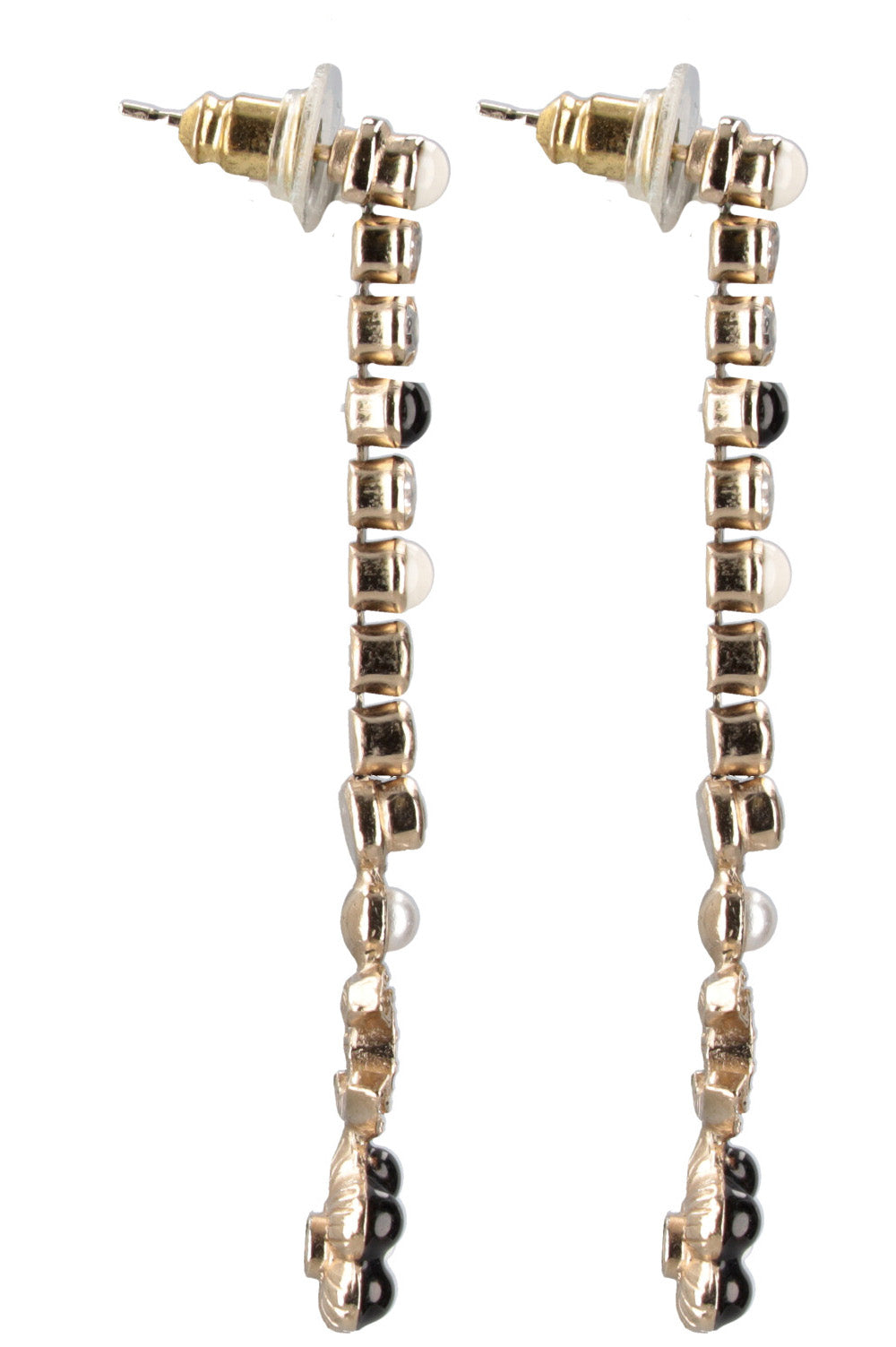 CHANEL Boucles d'oreilles pendantes Fleur noire