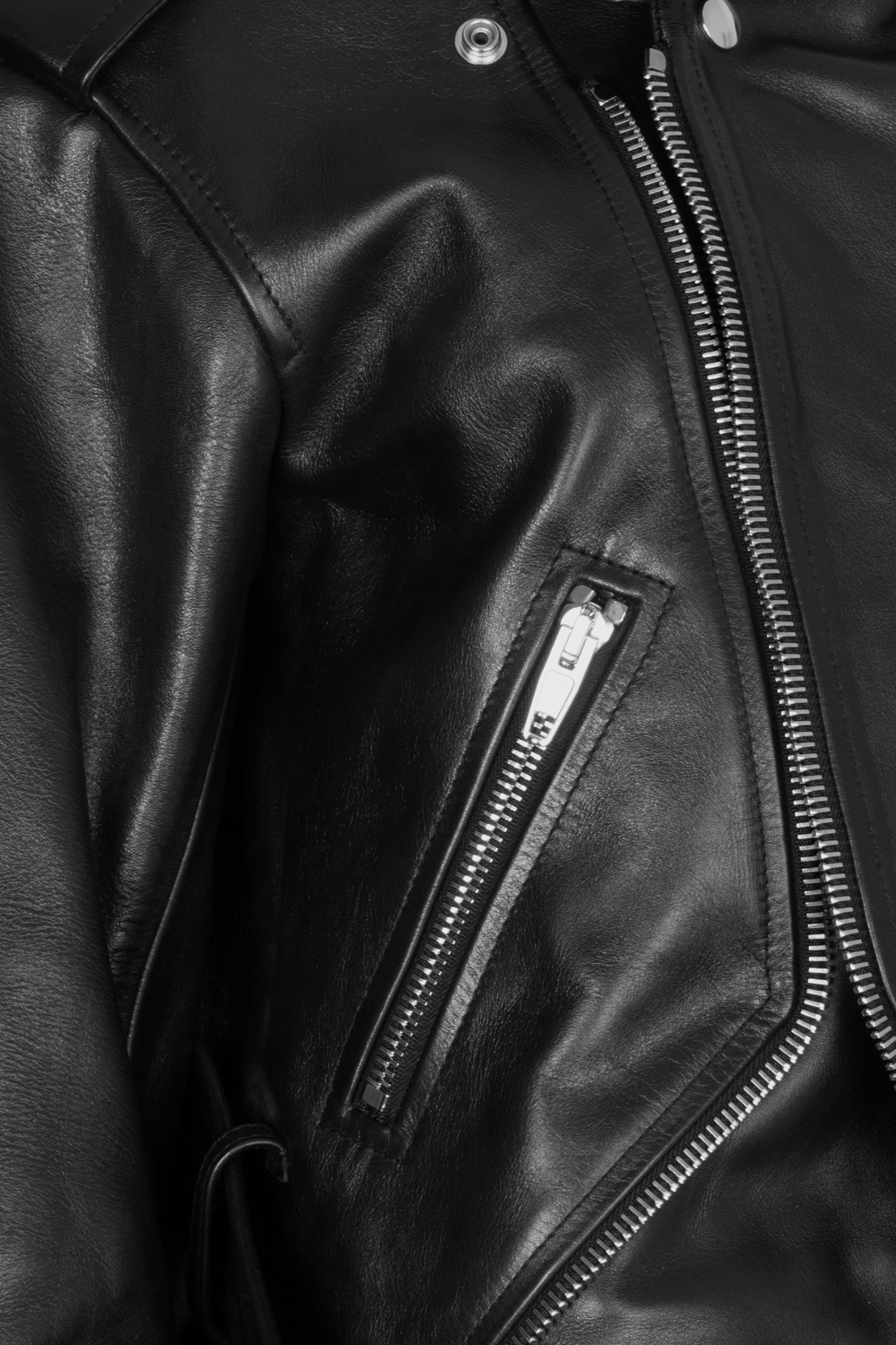 BALENCIAGA Biker Leather Jacket Black