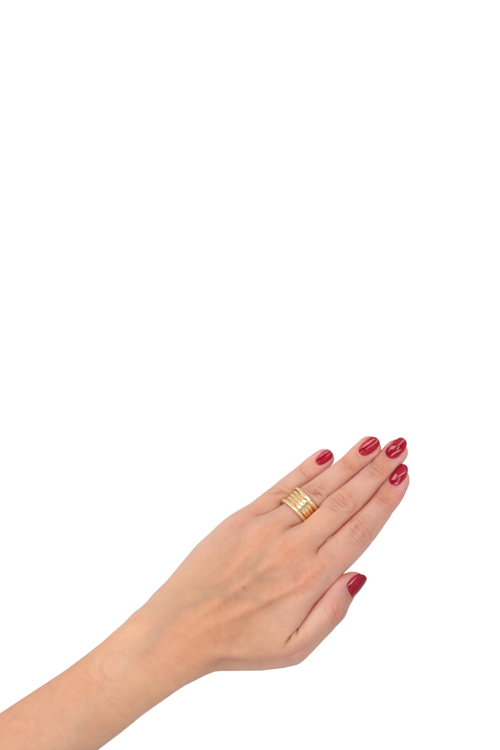 BVLGARI B.Zero 4 Band Ring Yellow Gold