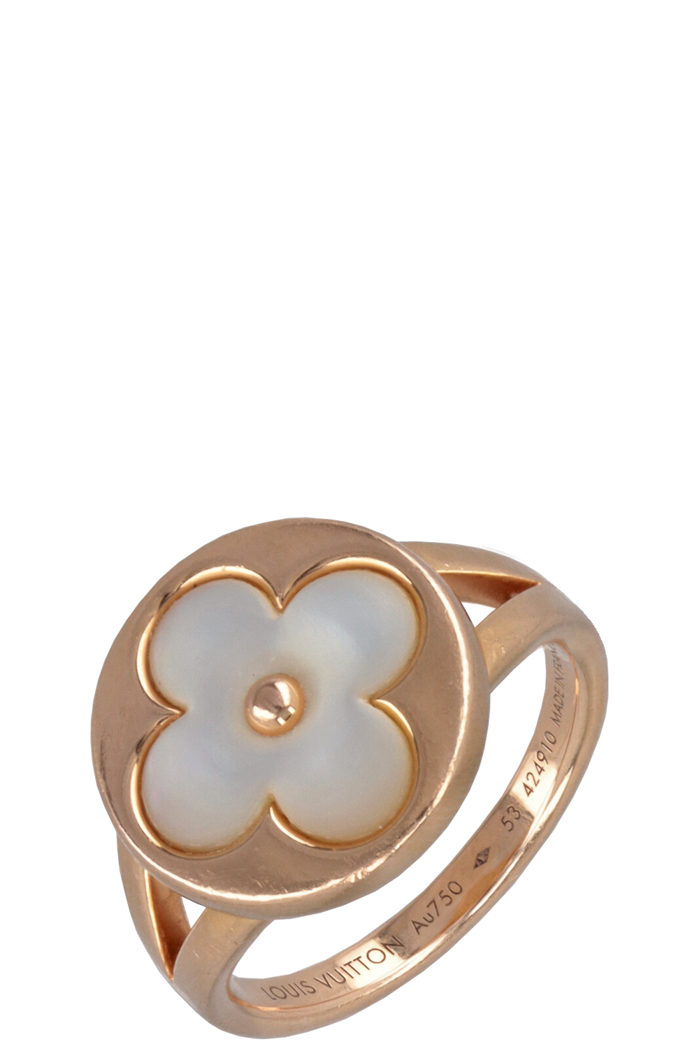 LOUIS VUITTON Color Blossom Ring Rosegold Mother of Pearl