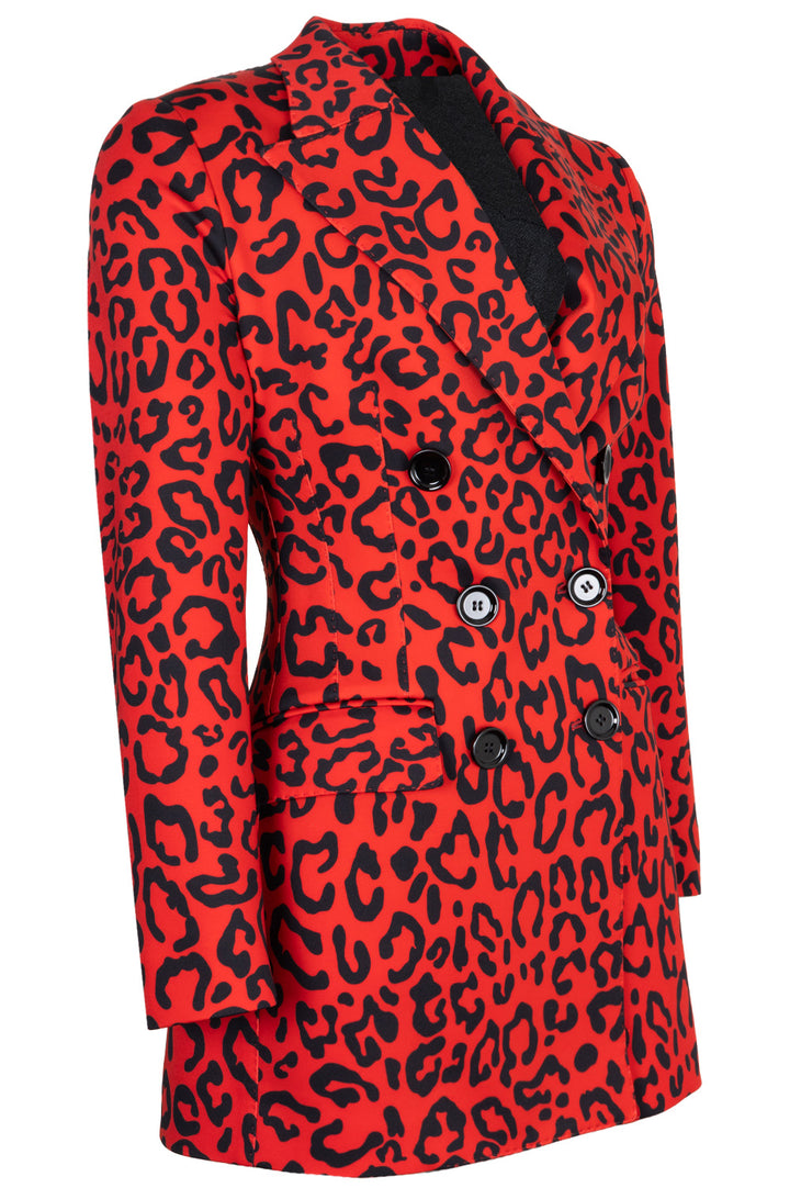 DOCLE&amp;GABBANA Blazer Guépard Rouge Noir