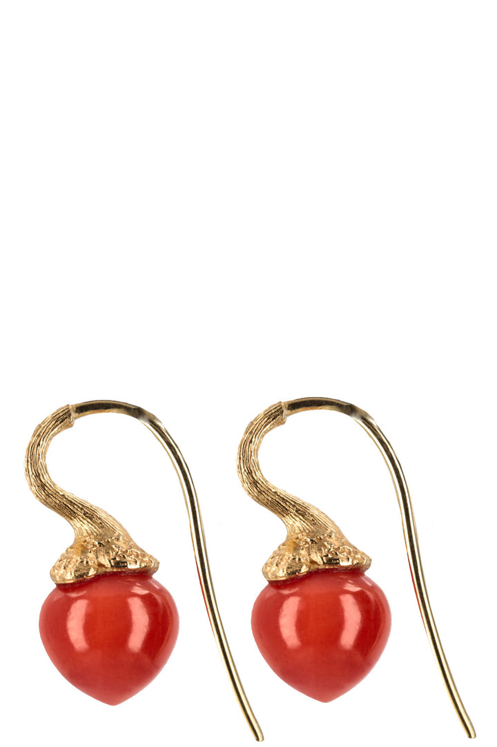 OLE LYNGGAARD Dew Drops Earrings 18ct Coral Gold