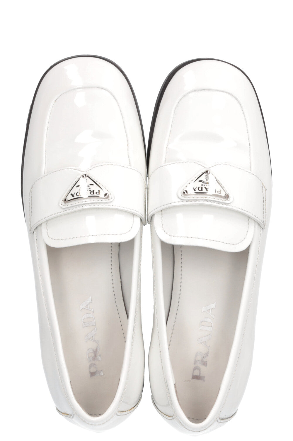 PRADA Mocassins Vernis Blanc