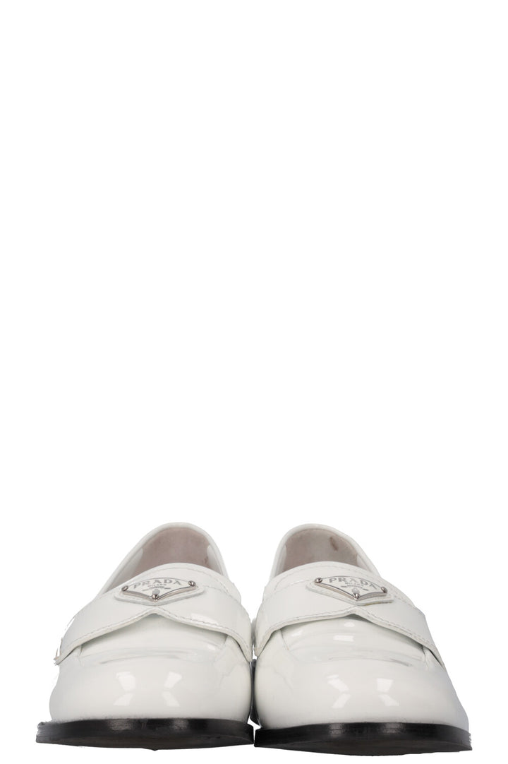 PRADA Mocassins Vernis Blanc