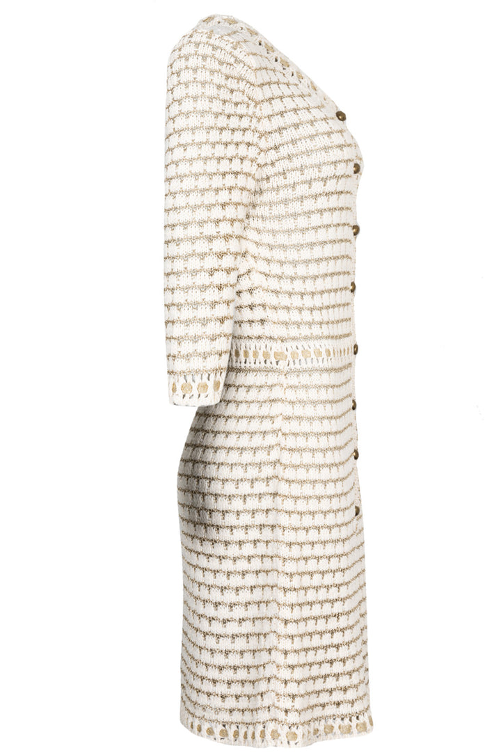 CHRISTIAN DIOR Dress Knit Ivory Gold