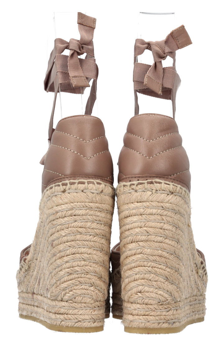 GUCCI Espadrilles Cuir Beige