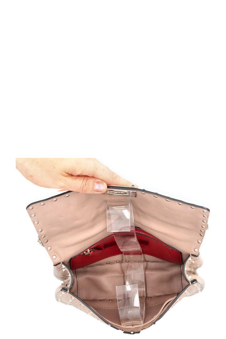 VALENTINO Rockstud Spike Medium Top Handle Bag Nude