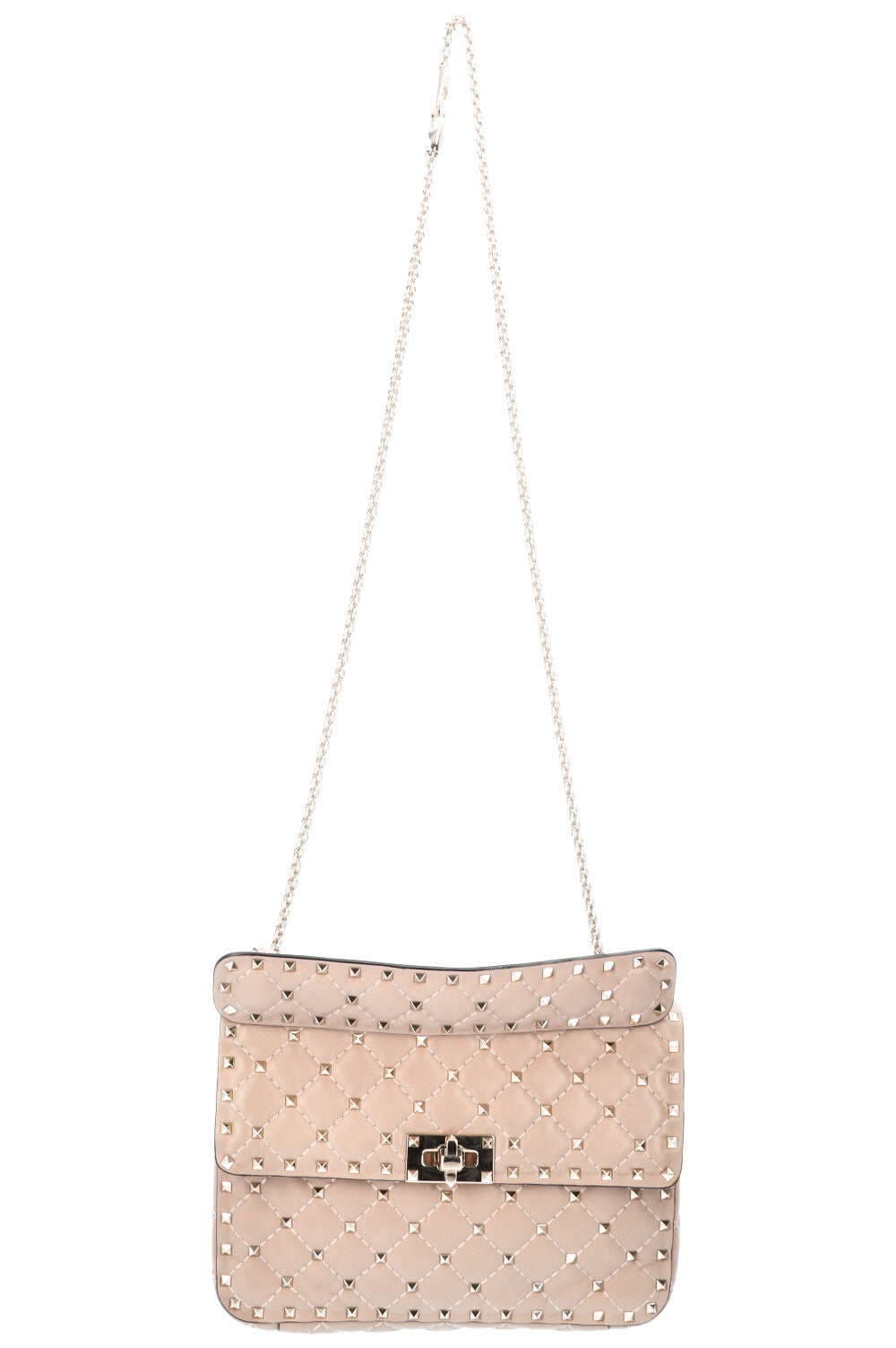 VALENTINO Rockstud Spike Medium Top Handle Bag Nude