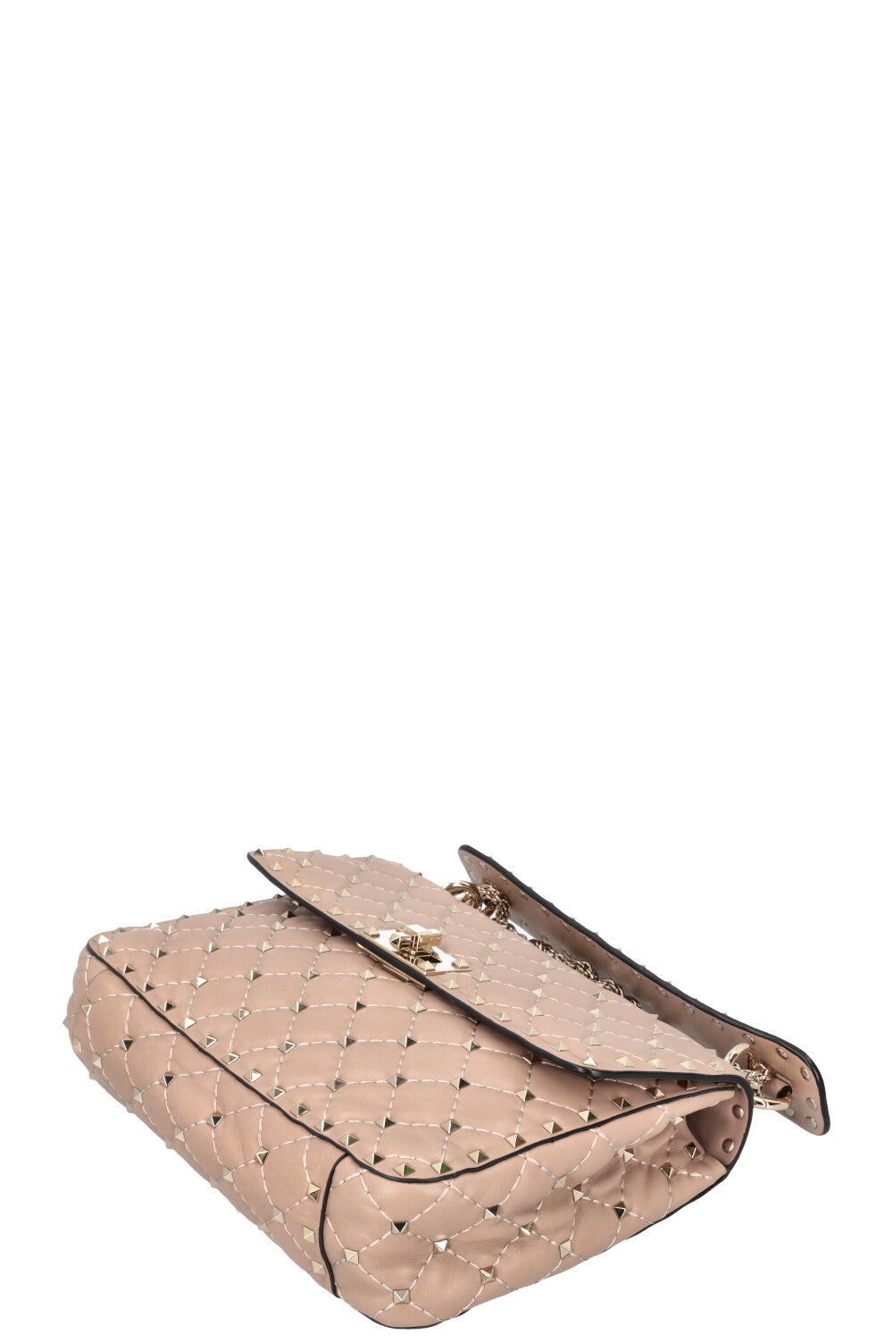 VALENTINO Rockstud Spike Medium Top Handle Bag Nude