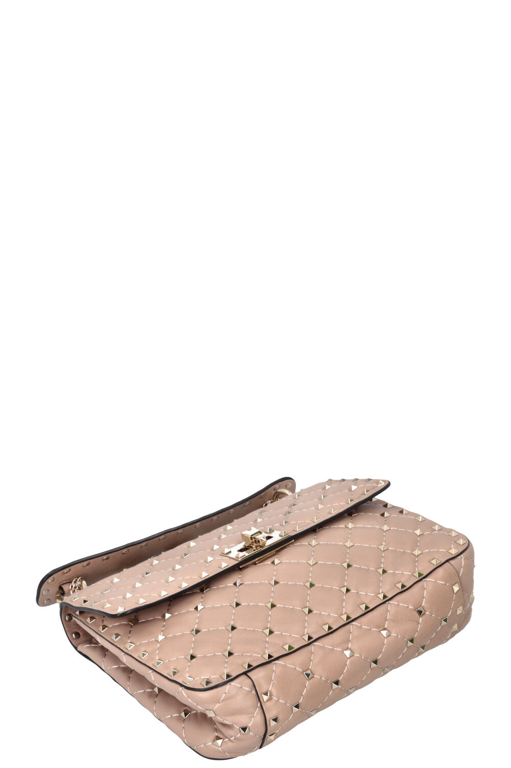 VALENTINO Rockstud Spike Medium Top Handle Bag Nude