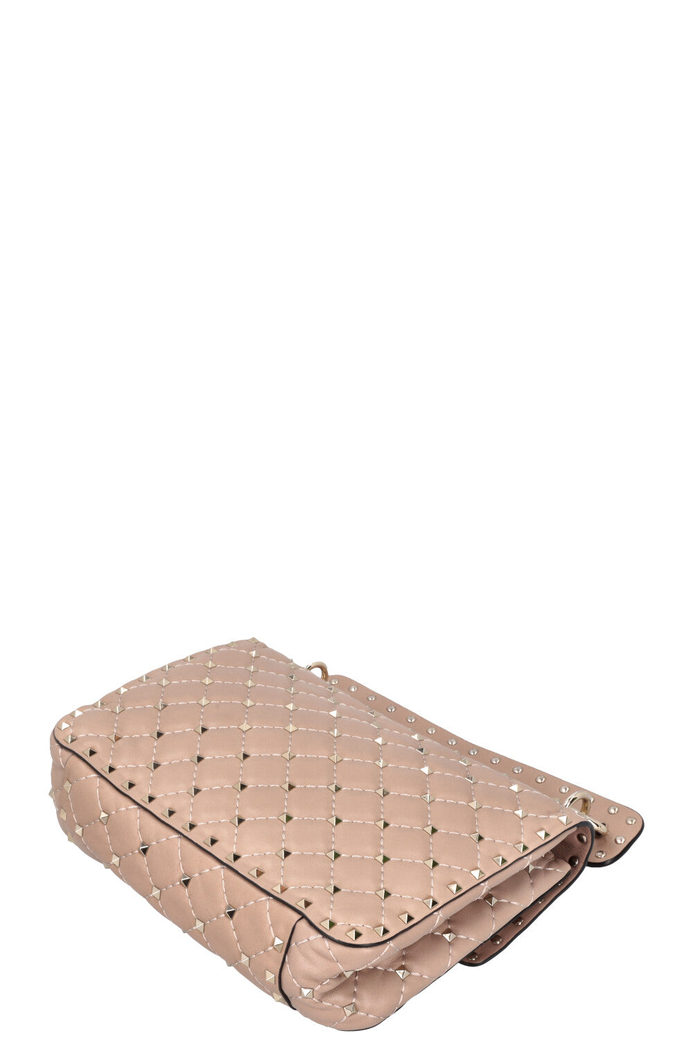 VALENTINO Rockstud Spike Medium Top Handle Bag Nude