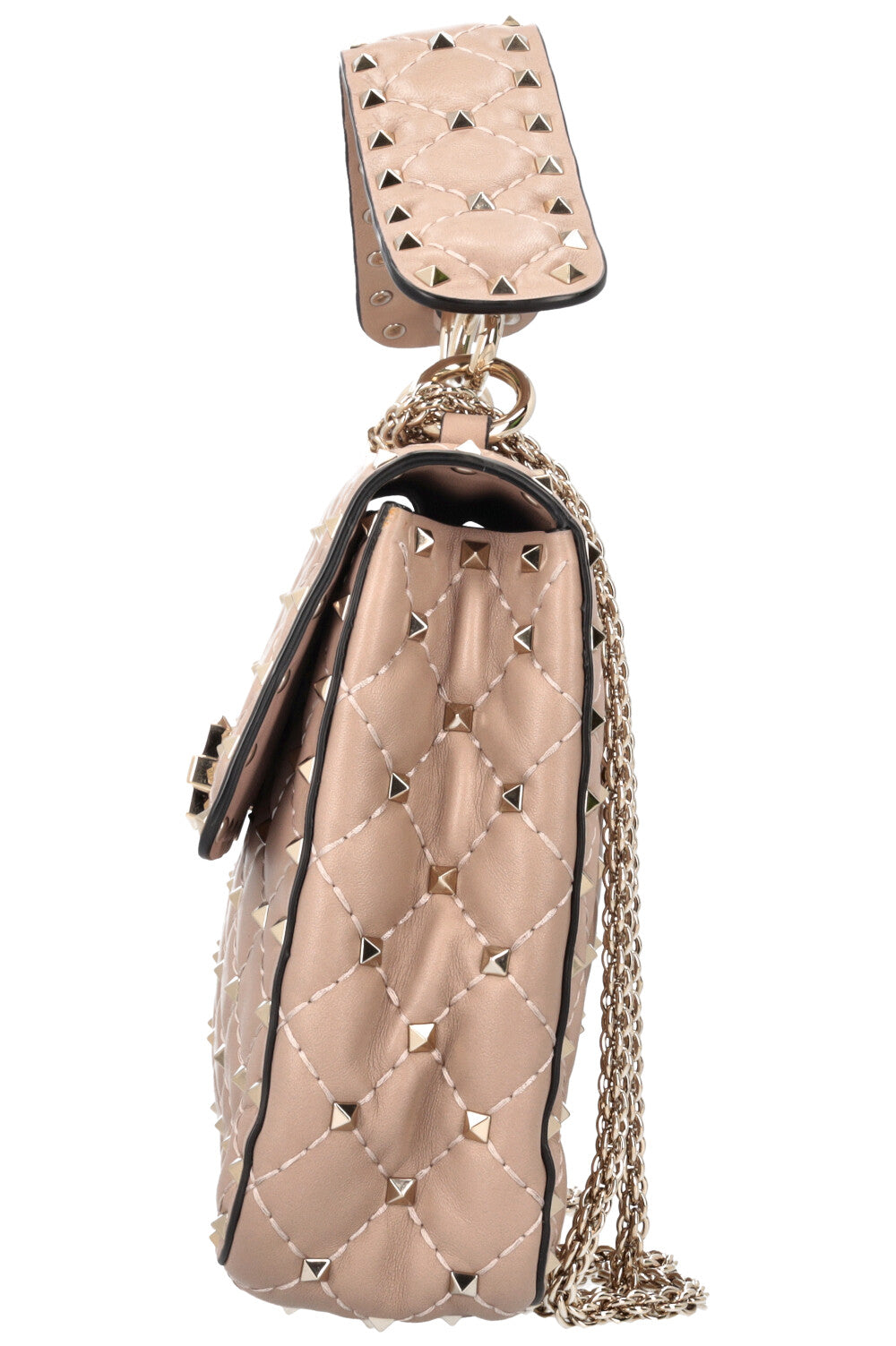 VALENTINO Rockstud Spike Medium Top Handle Bag Nude